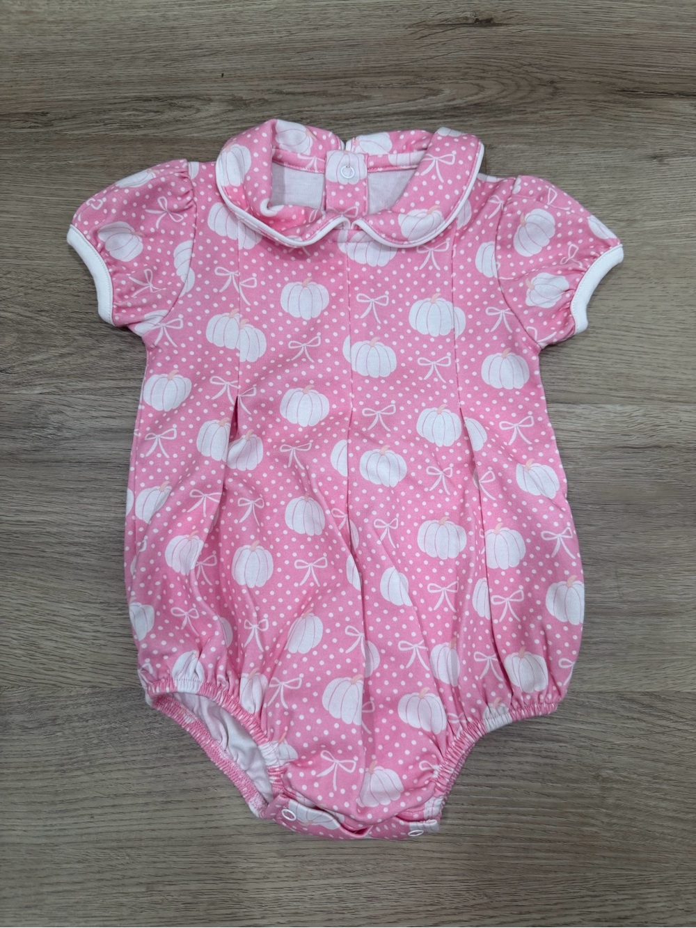 Pink Pumpkin Print Baby One-Piece Romper